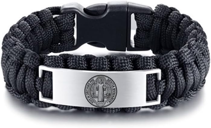 St. Benedict Men's Stainless Bracelet - Protection on-the-go