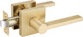 Passage Door Handles Satin Brass - Square Lever for Hall & Closet