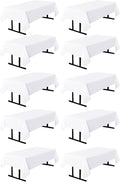10 Pack White Square Tablecloths 60 x 102 in - Durable Event Covers