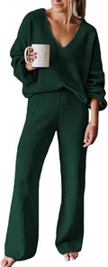 Viottiset Women's 2 Piece Knit Sweatsuit Lounge Set - Cozy Casual