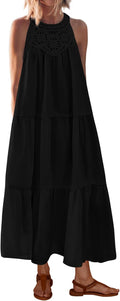 Halter Maxi Dress Summer 2025 - Lightweight Boho Sundress