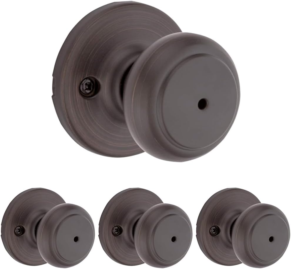 Kwikset Cove Interior Privacy Door Knob for Bedroom and Bath