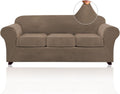 Velvet Couch Covers for 3 Cushion Sofa - 4 Piece Stretch Slipcover