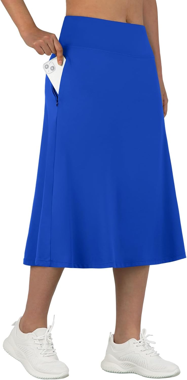 ANIVIVO Women's Midi Length Skorts with Pockets for Comfort
