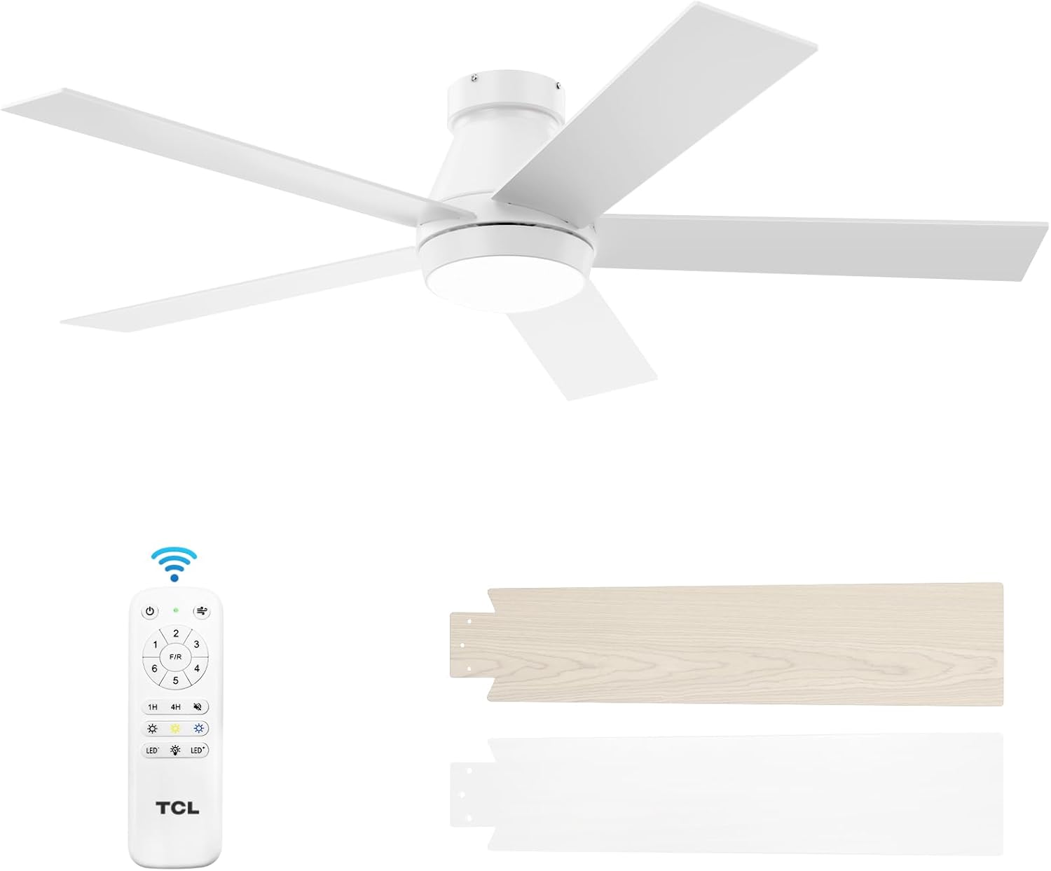 TCL 52 Inch Modern Ceiling Fan with Lights and Remote Control