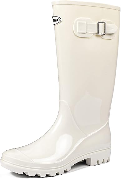DKSUKO Women's Tall Rain Boots - Waterproof Garden Rubber Boots