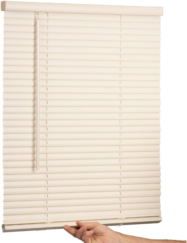 Cordless Mini Blinds with 1in Vinyl Slats for Home & Office
