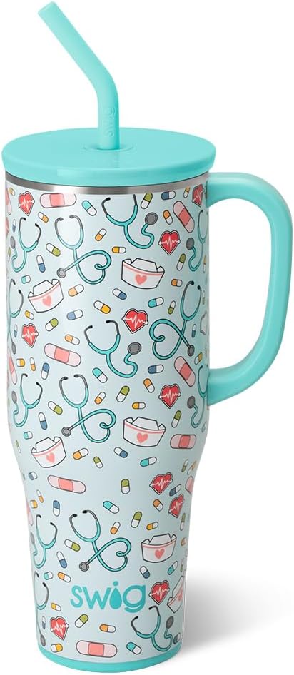 Swiglife 40oz Mega Mug: Insulated Tumbler with Handle & Straw