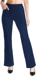 Flare Yoga Dress Pants with Belt Loops - Comfortable, Office-Ready