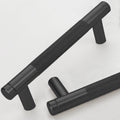 3.75 in Center Black Knurled Cabinet Handles 20 Pack - Durable Pulls