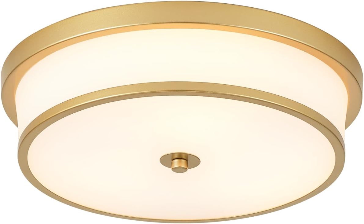 16 inch Flush Mount Ceiling Light with Gold Finish for Home