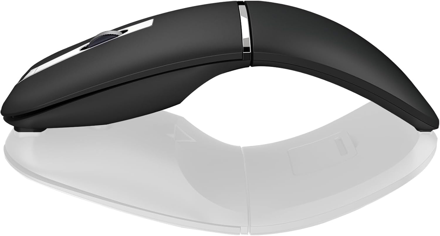 Ultra-Thin Rechargeable Arc Bluetooth Mouse - Dual Mode, Portable & Stylish!