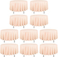 90 Inch Round Tablecloths for Weddings and Parties - Peach Color