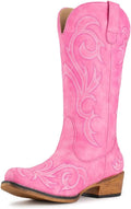 Mid Calf Cowgirl Boots for Women Pointy Toe - Comfortable Work Boots
