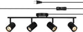 Plug-In 4-Light Track Lighting Matte Black - Adjustable Heads