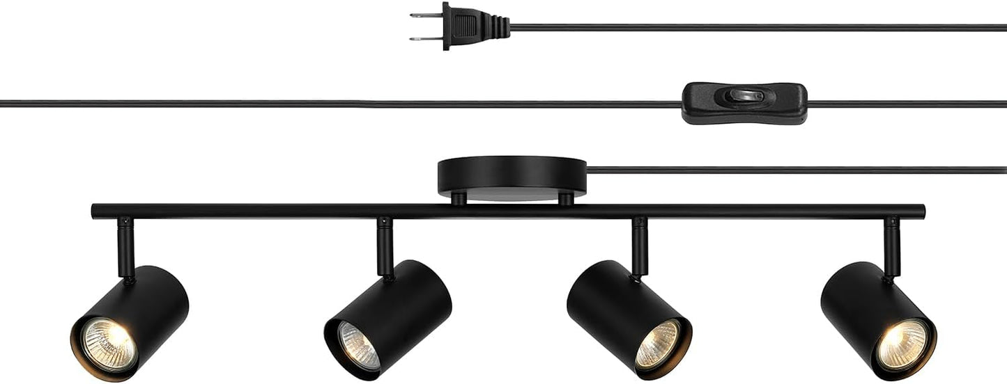 GLOBE Electric 4-Light Plug-in Track Lighting for Modern Spaces