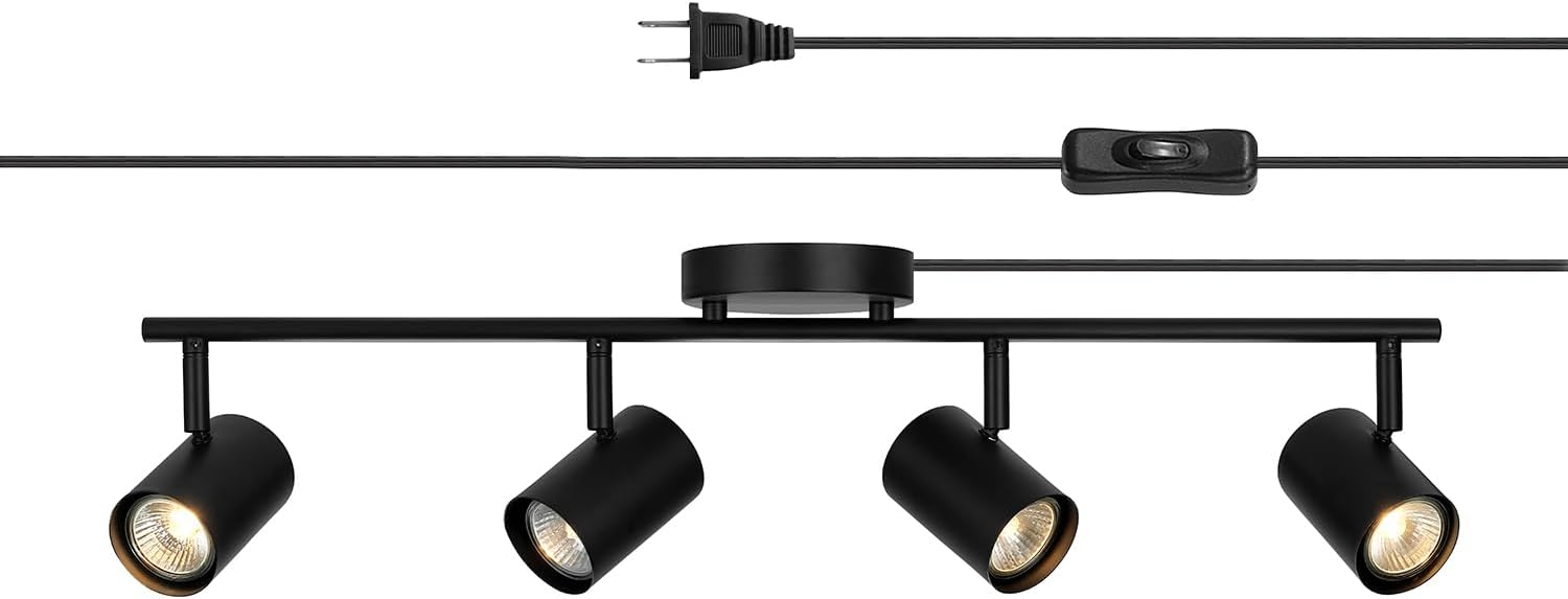 GLOBE Electric 4-Light Plug-in Track Lighting for Modern Spaces