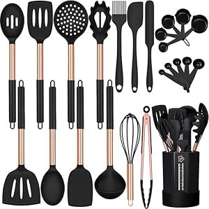 Silicone Cooking Utensil Set - Premium 24pcs Kitchen Tools