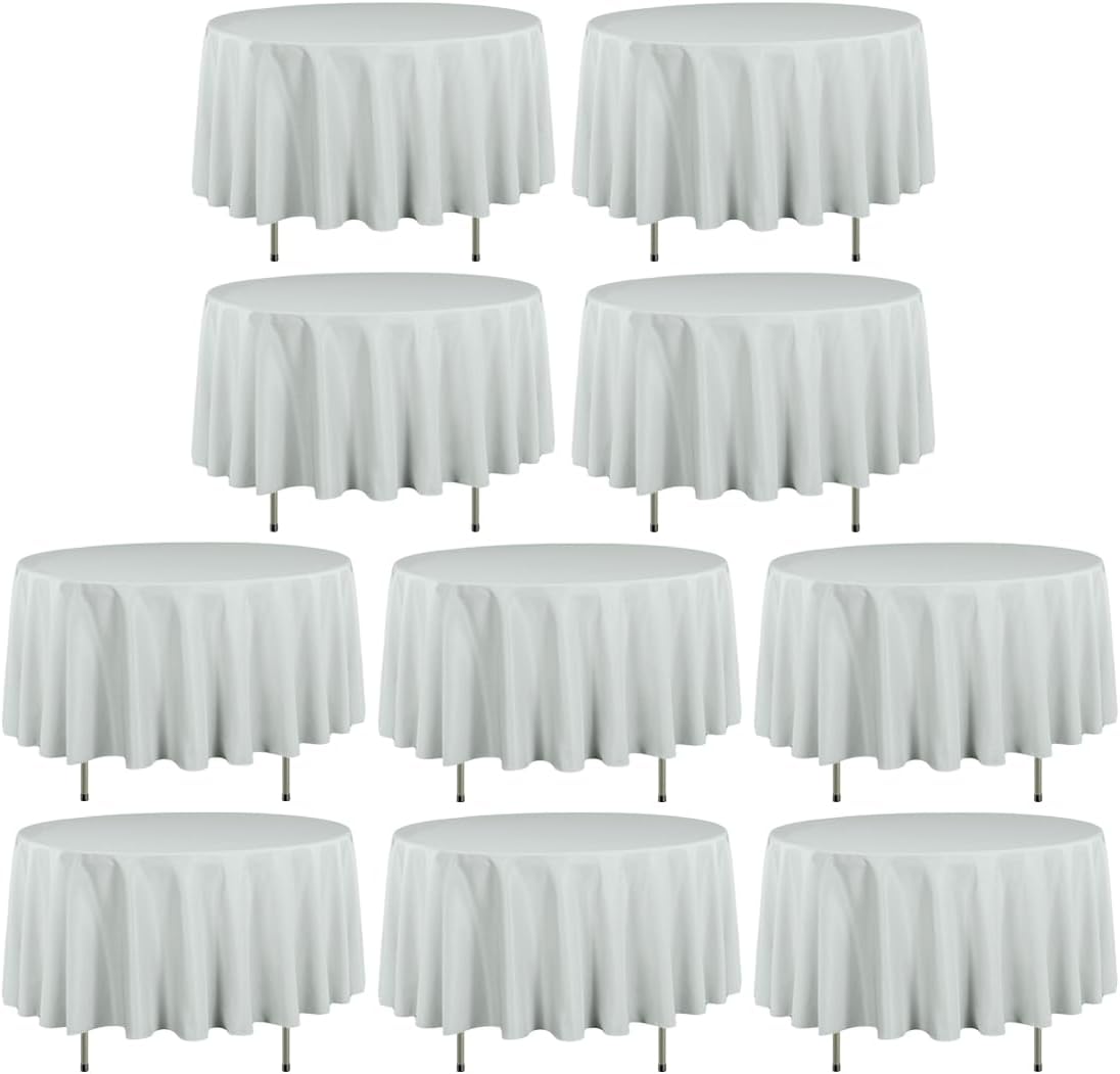 90 Inch Round Tablecloths - Wrinkle Resistant Table Covers