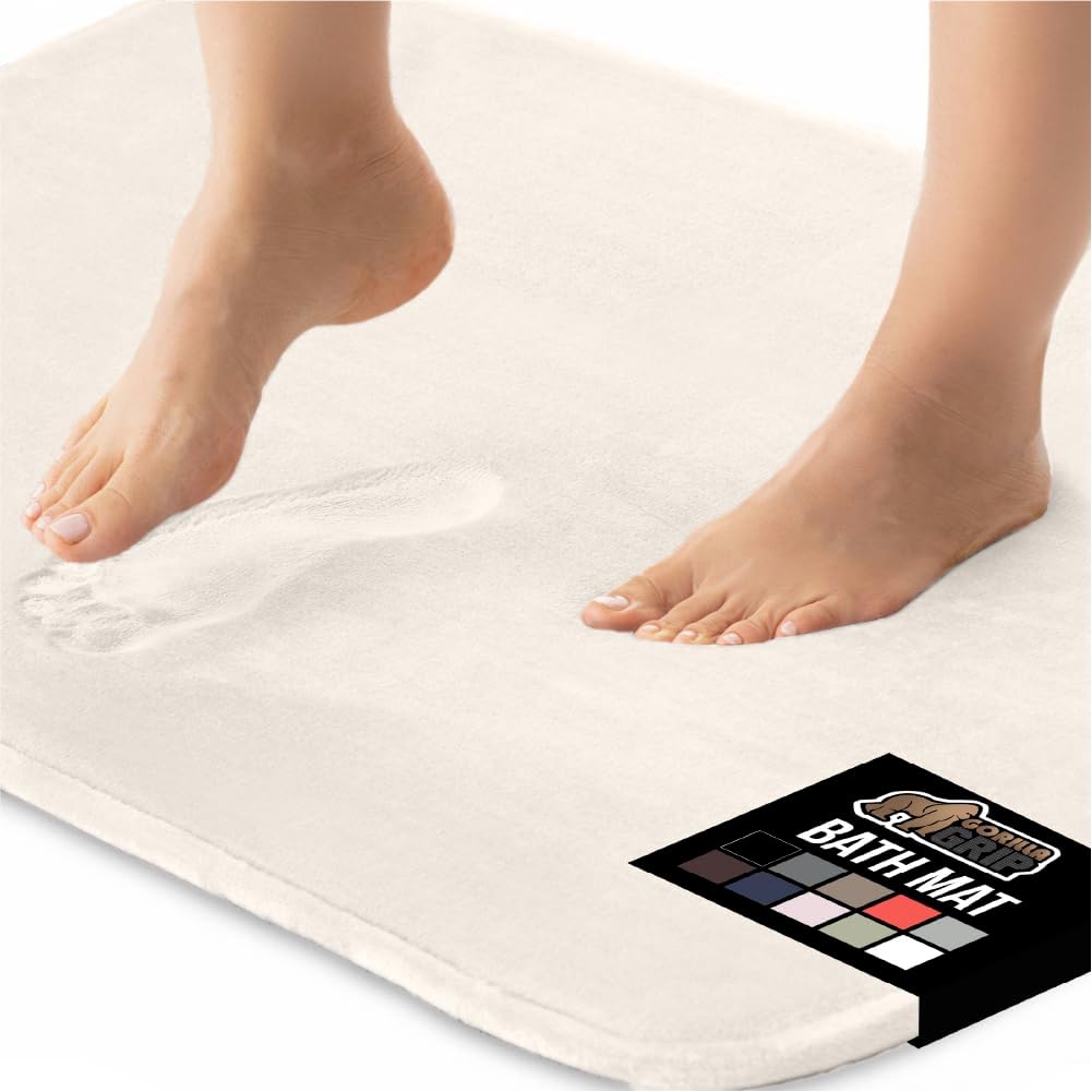 GORILLA GRIP Memory Foam Bath Mat for Soft Absorbent Comfort