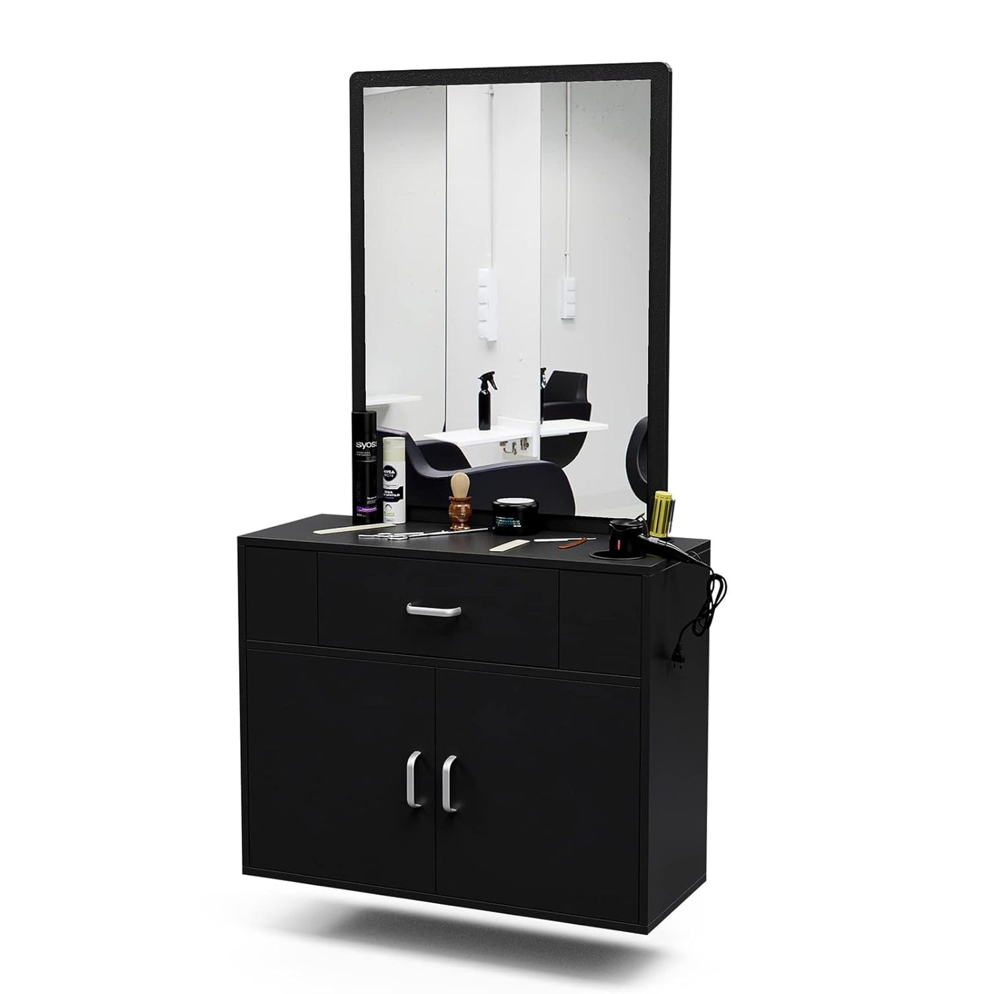 Belandi Wall Mount Salon Station - Stylish Storage Solution