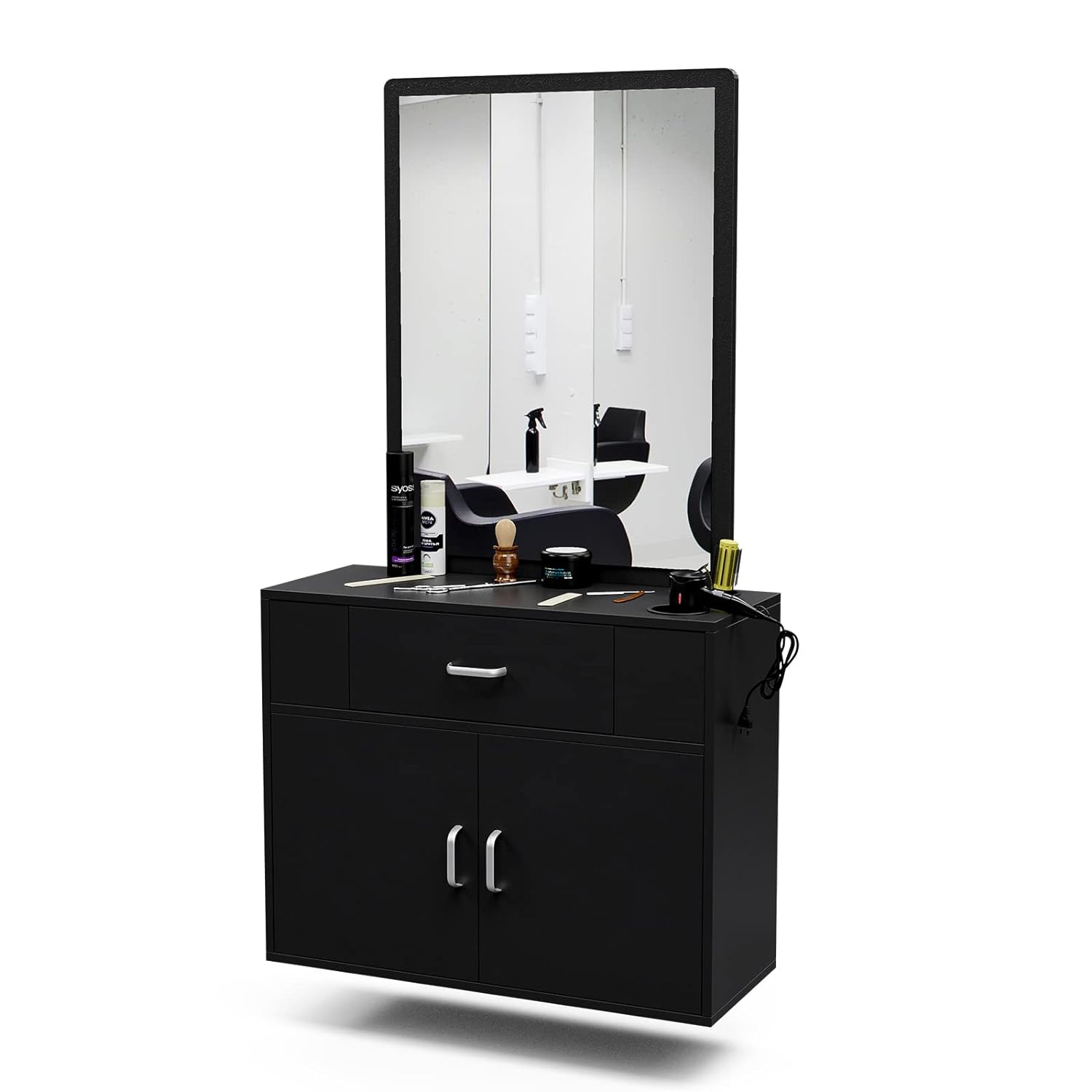 Belandi Wall Mount Salon Station - Stylish Storage Solution