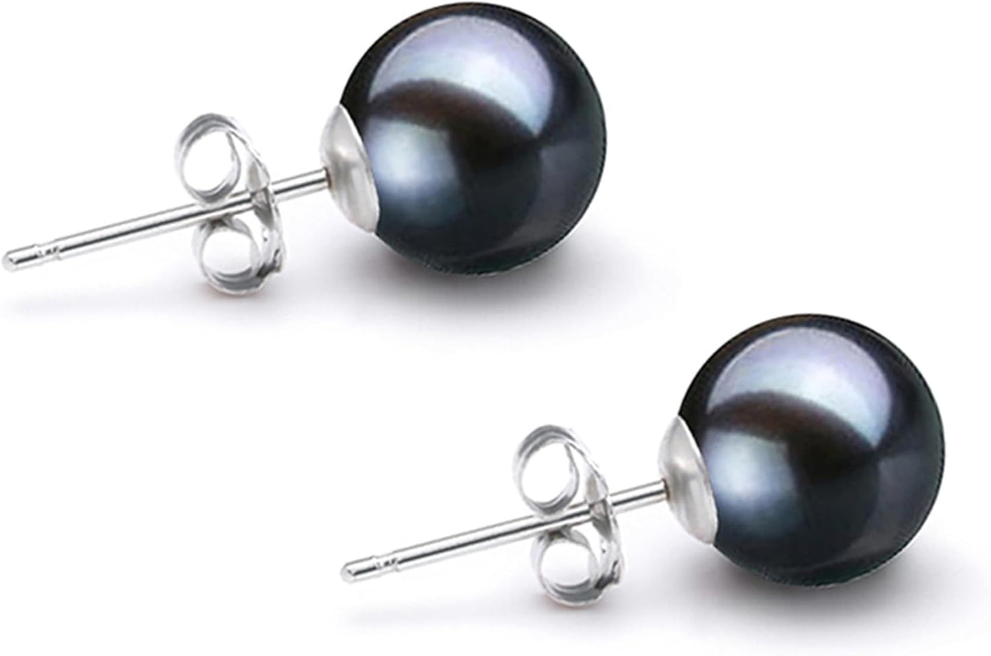 Japanese Akoya Cultured Pearl Earrings Studs with 14K Gold Settings