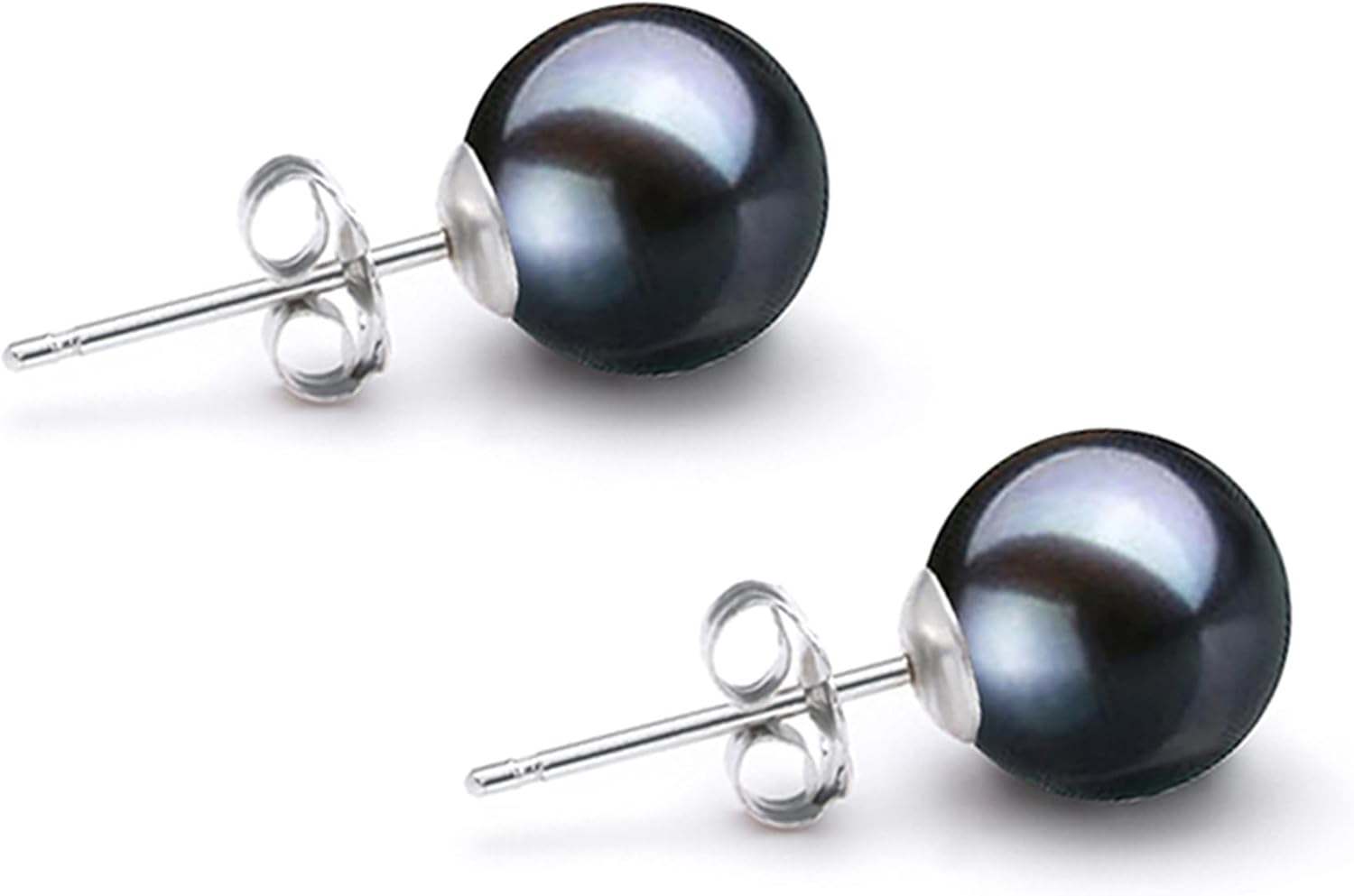 Japanese Akoya Cultured Pearl Earrings Studs with 14K Gold Settings