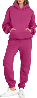 Womens 2 Piece Oversized Hoodie Jogger Tracksuit - Cozy Fall Set rich