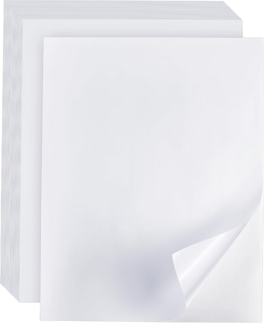 LuckyGuard Full Sheet Label Sticker Paper - 30 Printable Sheets for Laser Inkjet Printers