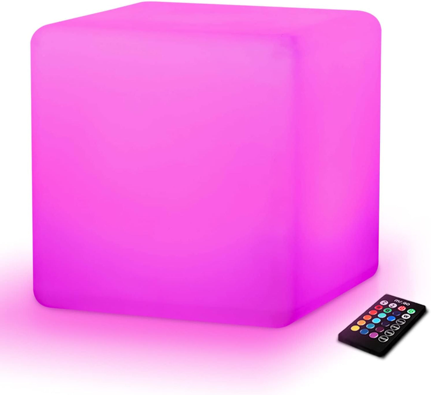 Mr.Go 12-inch Rechargeable LED Cube Stool for Mood Lighting