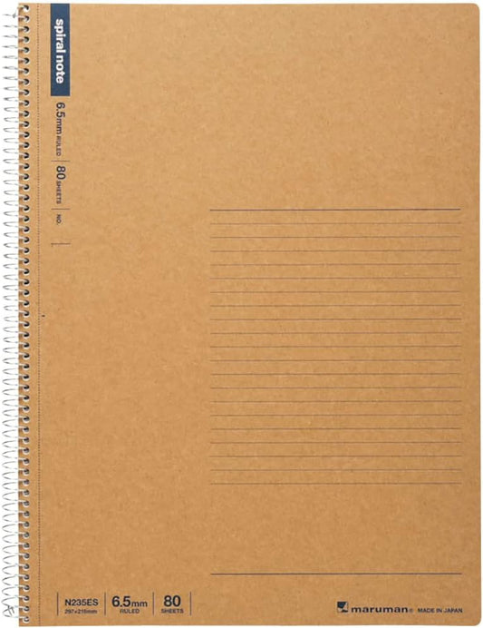 Maruman A4 Spiral Notebook - 80 Sheets, 6.5mm 38-Lined for Ultimate Organization