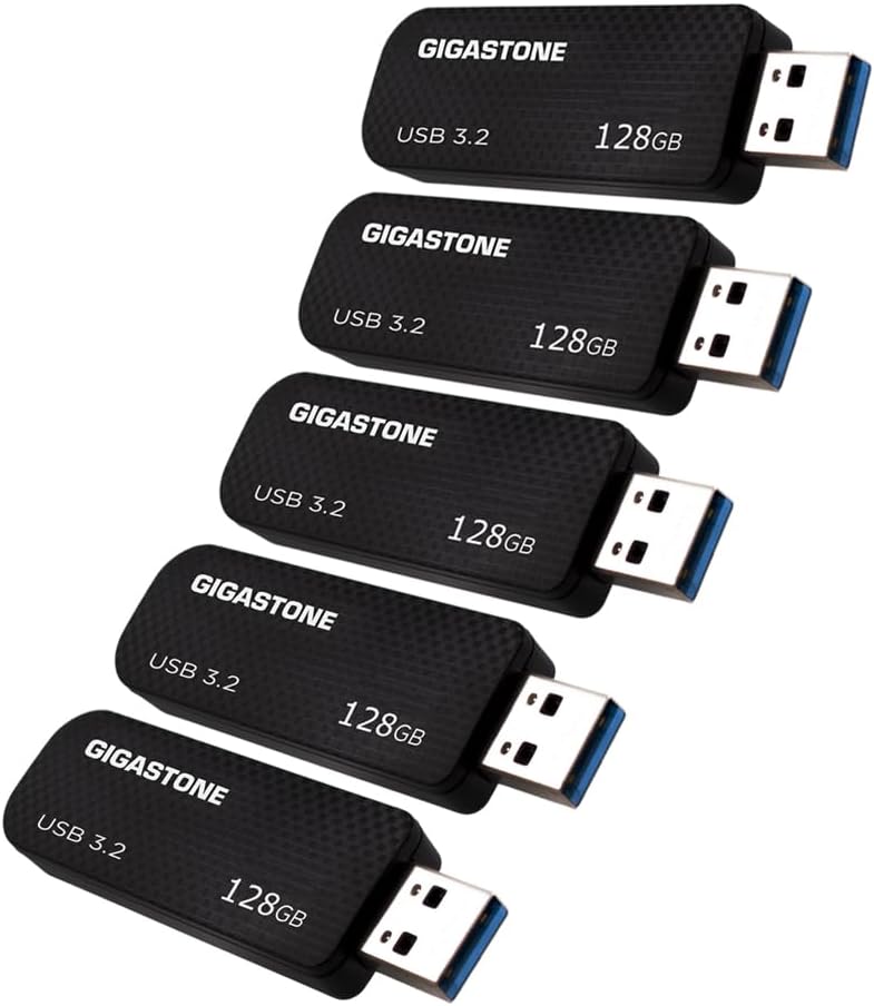 Gigastone 128GB 5-Pack USB Flash Drives - Reliable Performance