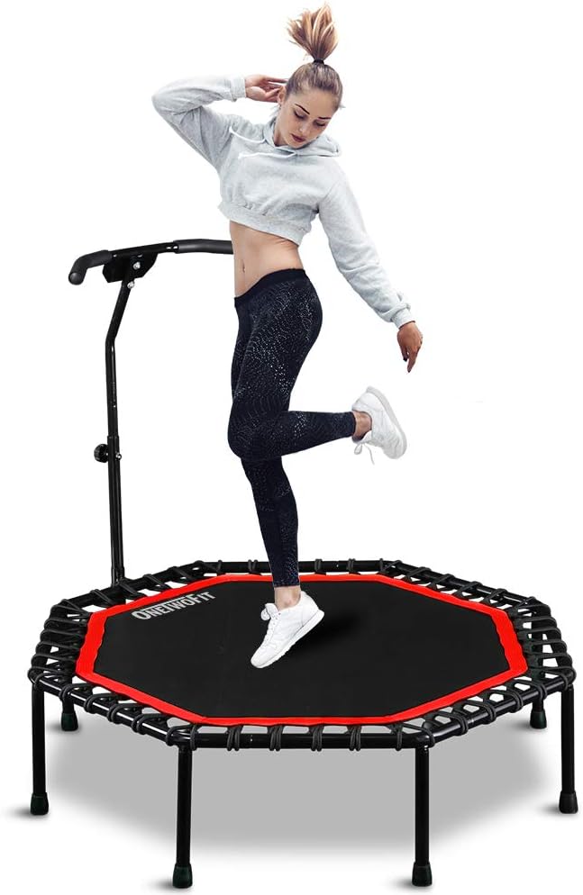 ONETWOFIT 51 Silent Trampoline for Fitness and Cardio Workouts