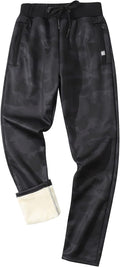 Sherpa Lined Straight Leg Men's Sweatpants - Winter Warm Comfort