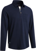 Mens Long and Short Sleeve Polo Shirts Pocket Casual Cotton Blend soft