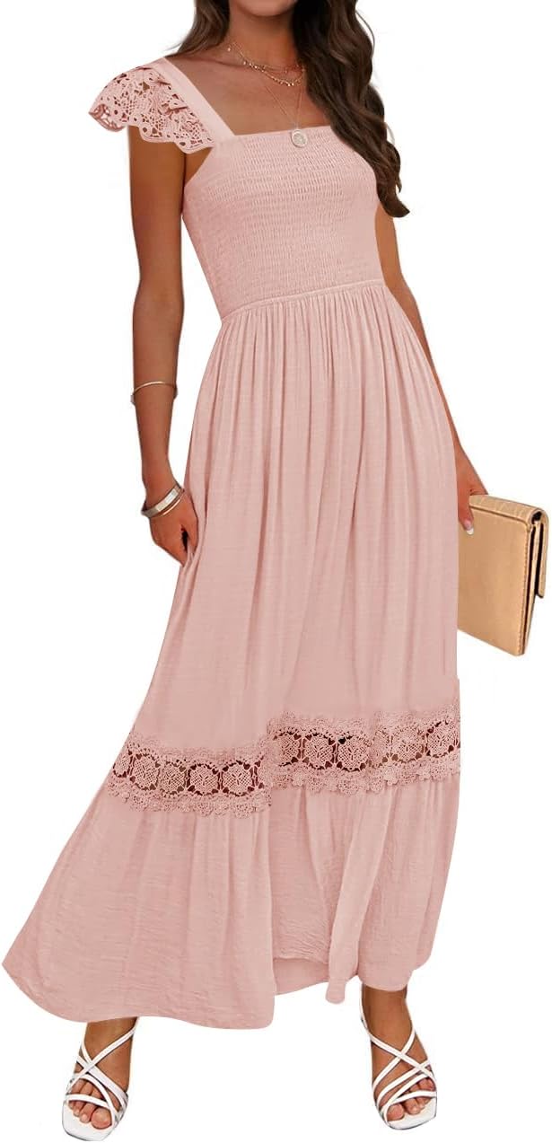 ZESICA Women's Summer Lace Strap Maxi Dress for Every Occasion