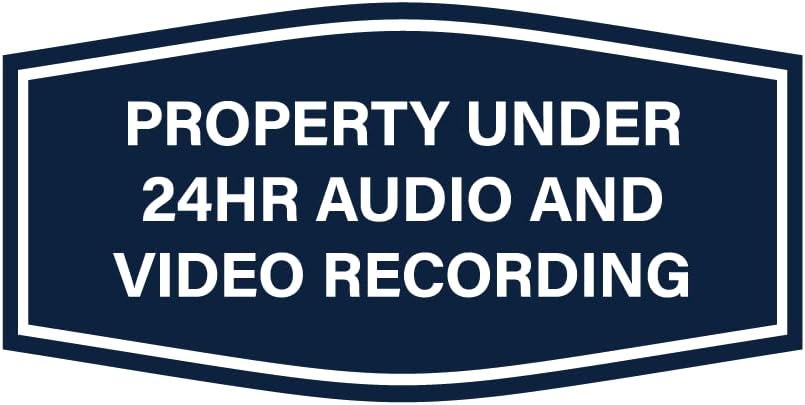 Fancy Property Under 24Hr Audio and Video Recording Sign Set