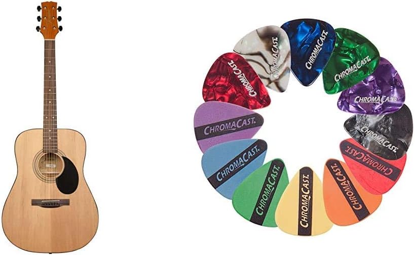 Jasmine S35 Acoustic Guitar with ChromaCast Picks Bundle