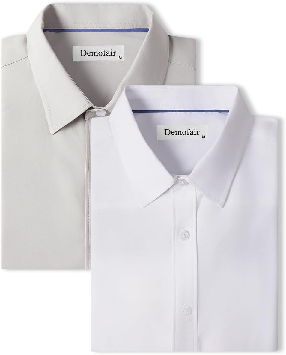 Men's Dress Shirts Solid Wrinkle-Free Long Sleeve Button Down