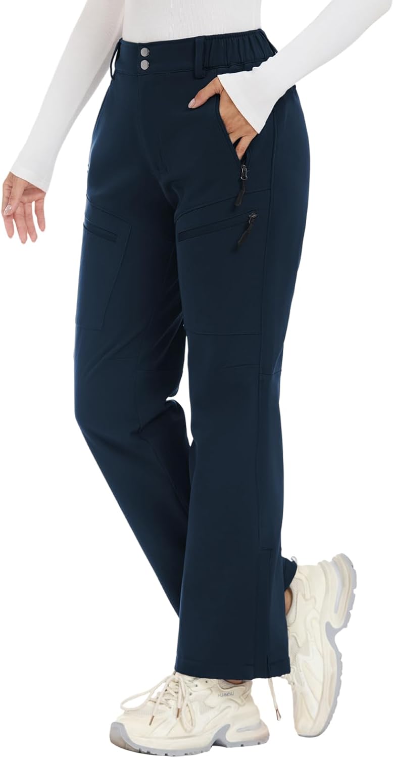 Women's Snow Ski Pants Fleece Lined Waterproof Insulated Flare