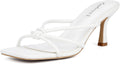 Kitten Strappy Heels for Women Knotted Square Open Toe Slip On Mule 2