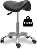 Saddle Stool with Wheels Rolling Stool Ergonomic Swivel - Saves