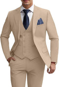 Mens 3 Piece Slim Fit Suit Set - Double Breasted Blazer