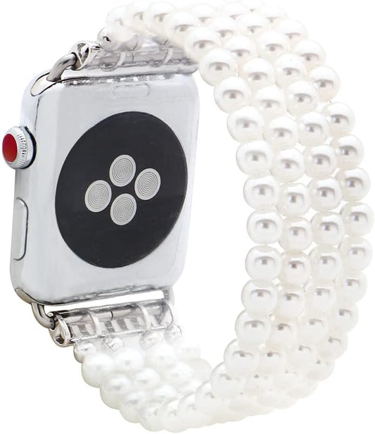 Stone Beaded Bracelet for iWatch - Women's Elastic Strap