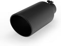 4 to 7 in Exhaust Tip - Black Powder Coated 15 in Length