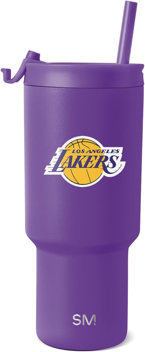Officially Licensed NBA 30oz Tumbler with Flip Lid and Straws