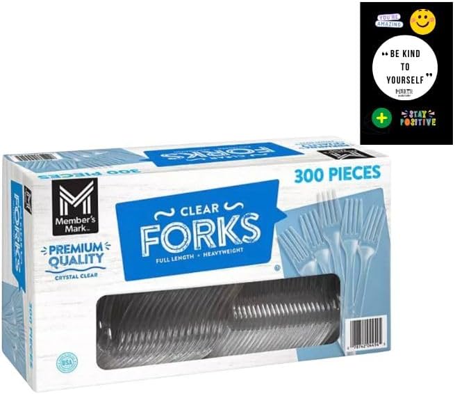 Heavyweight Clear Plastic Forks 300 ct. - Ideal for Home, Office & Picnics