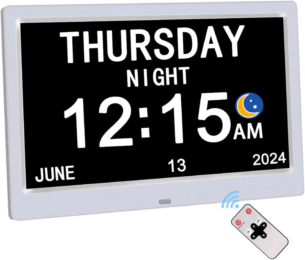AINFTIME DST Digital Clock with Date and Day for Elderly Needs