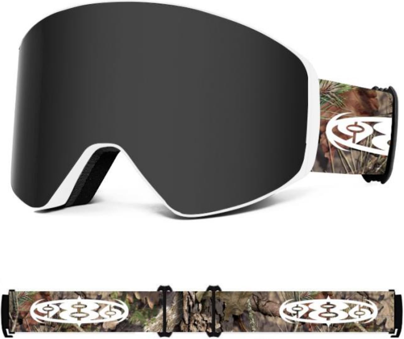 Magnetic Lens Ski Goggles - UV Polarized, Helmet Compatible